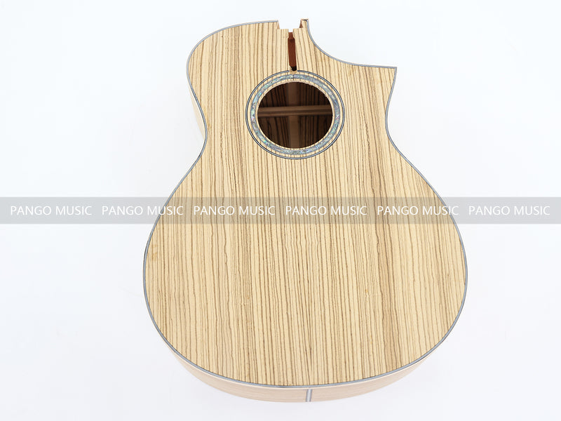 41 Inch Solid Spruce Top DIY Acoustic Guitar Kit with Zebrawood Veneer (PFA-990F, Fast Shipping, Tariff-free)