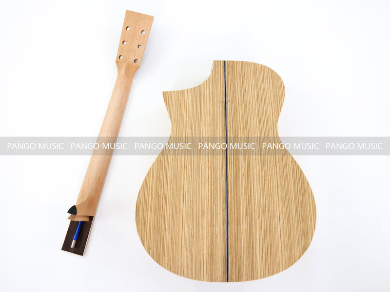 41 Inch Solid Spruce Top DIY Acoustic Guitar Kit with Zebrawood Veneer (PFA-990X)