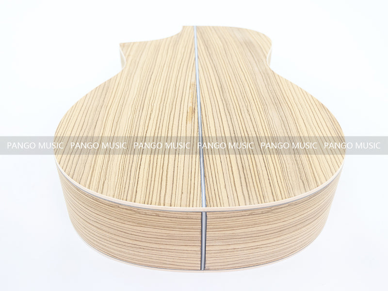 41 Inch Solid Spruce Top DIY Acoustic Guitar Kit with Zebrawood Veneer (PFA-990F, Fast Shipping, Tariff-free)