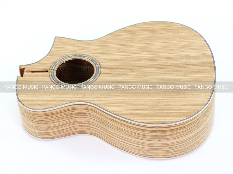 41 Inch Solid Spruce Top DIY Acoustic Guitar Kit with Zebrawood Veneer (PFA-990X)