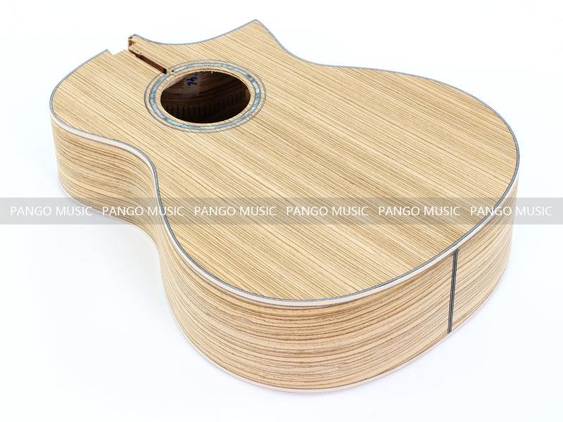 41 Inch Solid Spruce Top DIY Acoustic Guitar Kit with Zebrawood Veneer (PFA-990X)