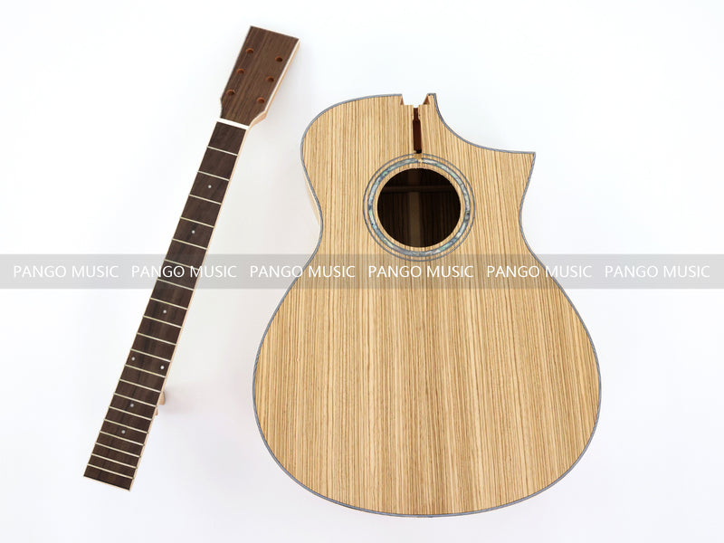 41 Inch Solid Spruce Top DIY Acoustic Guitar Kit with Zebrawood Veneer (PFA-990X)