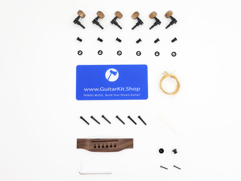 41 Inch Solid Spruce Top DIY Acoustic Guitar Kit with Zebrawood Veneer (PFA-990F, Fast Shipping, Tariff-free)