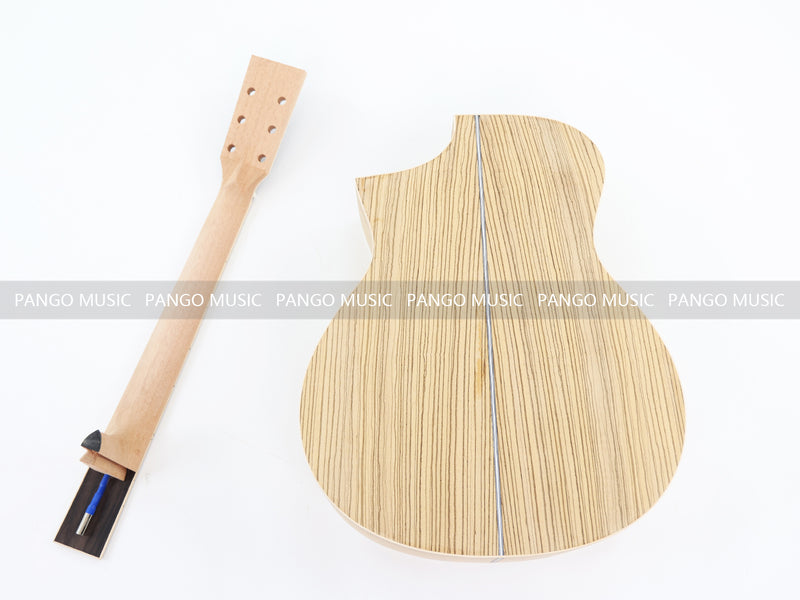 41 Inch Solid Spruce Top DIY Acoustic Guitar Kit with Zebrawood Veneer (PFA-990F, Fast Shipping, Tariff-free)