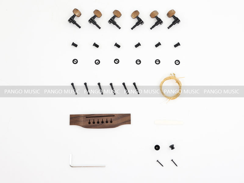 41 Inch Solid Spruce Top DIY Acoustic Guitar Kit with Zebrawood Veneer (PFA-990F, Fast Shipping, Tariff-free)