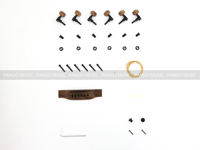 41 Inch Solid Spruce Top DIY Acoustic Guitar Kit with Zebrawood Veneer (PFA-990X)