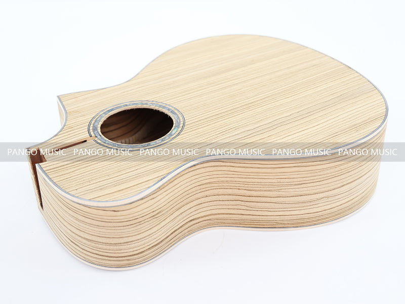 41 Inch Solid Spruce Top DIY Acoustic Guitar Kit with Zebrawood Veneer (PFA-990F, Fast Shipping, Tariff-free)