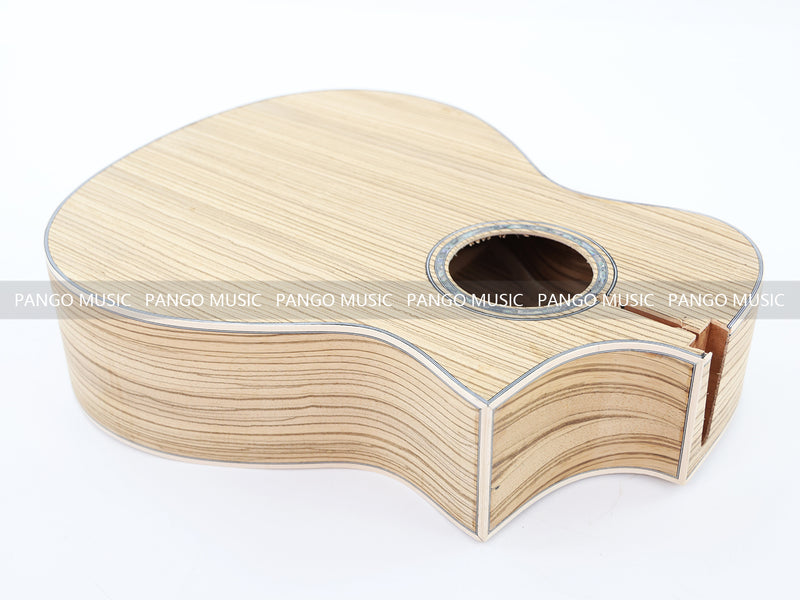 41 Inch Solid Spruce Top DIY Acoustic Guitar Kit with Zebrawood Veneer (PFA-990F, Fast Shipping, Tariff-free)