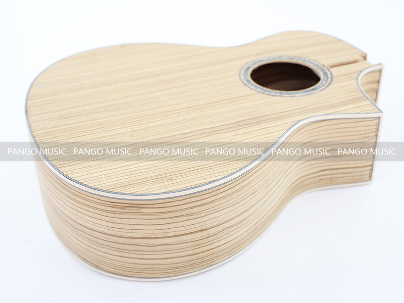 41 Inch Solid Spruce Top DIY Acoustic Guitar Kit with Zebrawood Veneer (PFA-990F, Fast Shipping, Tariff-free)