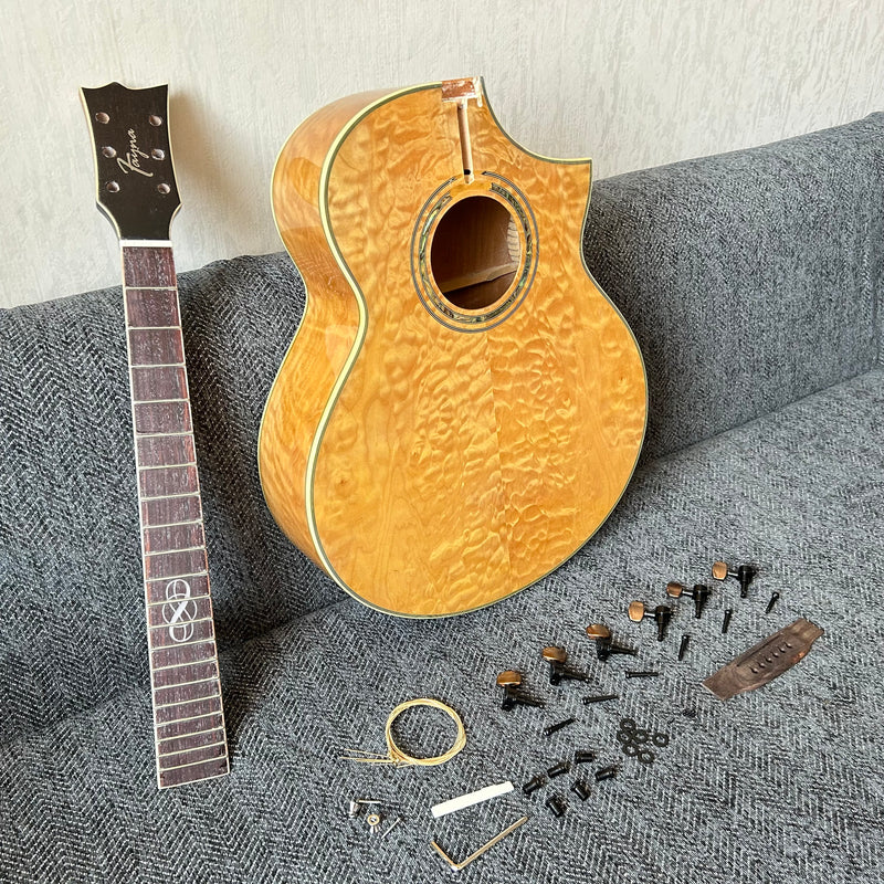 41 Inch Solid Spruce Top LEGO Style DIY Acoustic Guitar with Painting (PHT-002)
