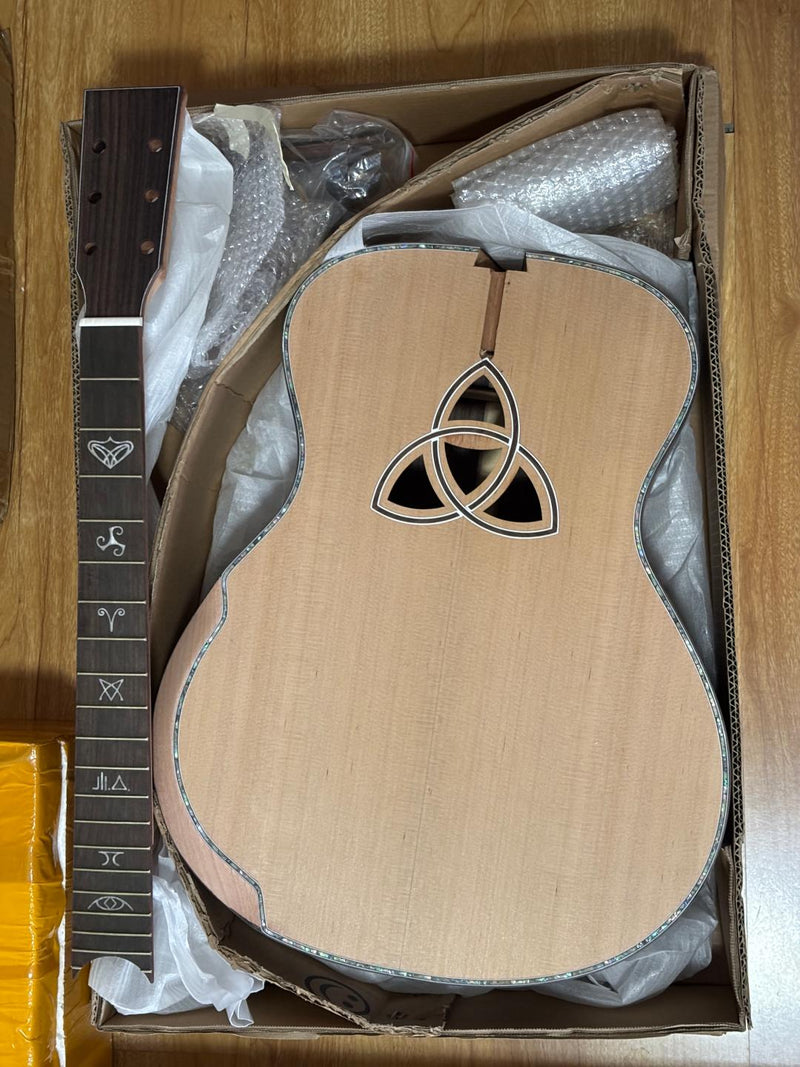 41 Inch All Solid Wood DIY Acoustic Guitar Kit with Solid Rosewood Back & Sides (11110, Limited Edition)