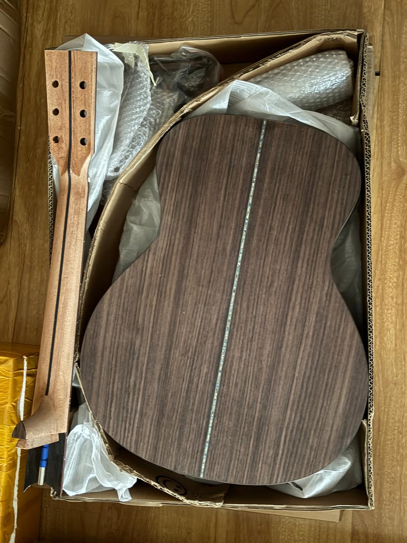 41 Inch All Solid Wood DIY Acoustic Guitar Kit with Solid Rosewood Back & Sides (11110, Limited Edition)