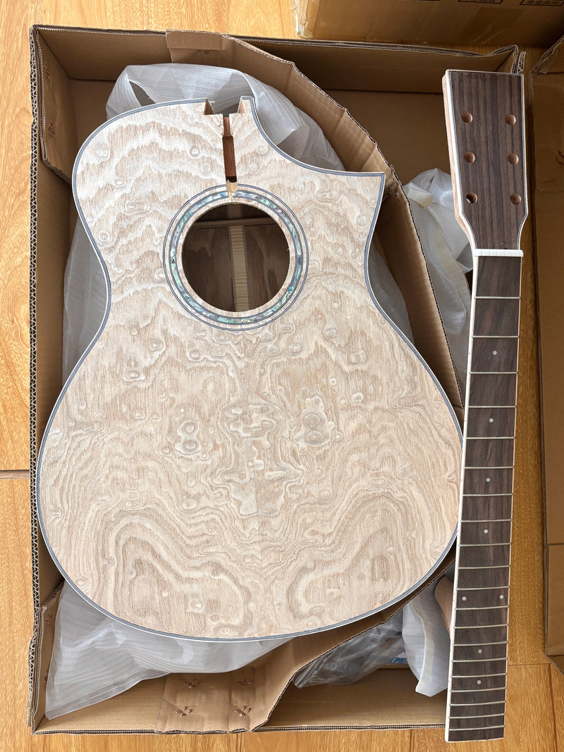 Pre-Sale 41 Inch Solid Spruce Top DIY Acoustic Guitar Kit with Ash Veneer (PFA-988X)