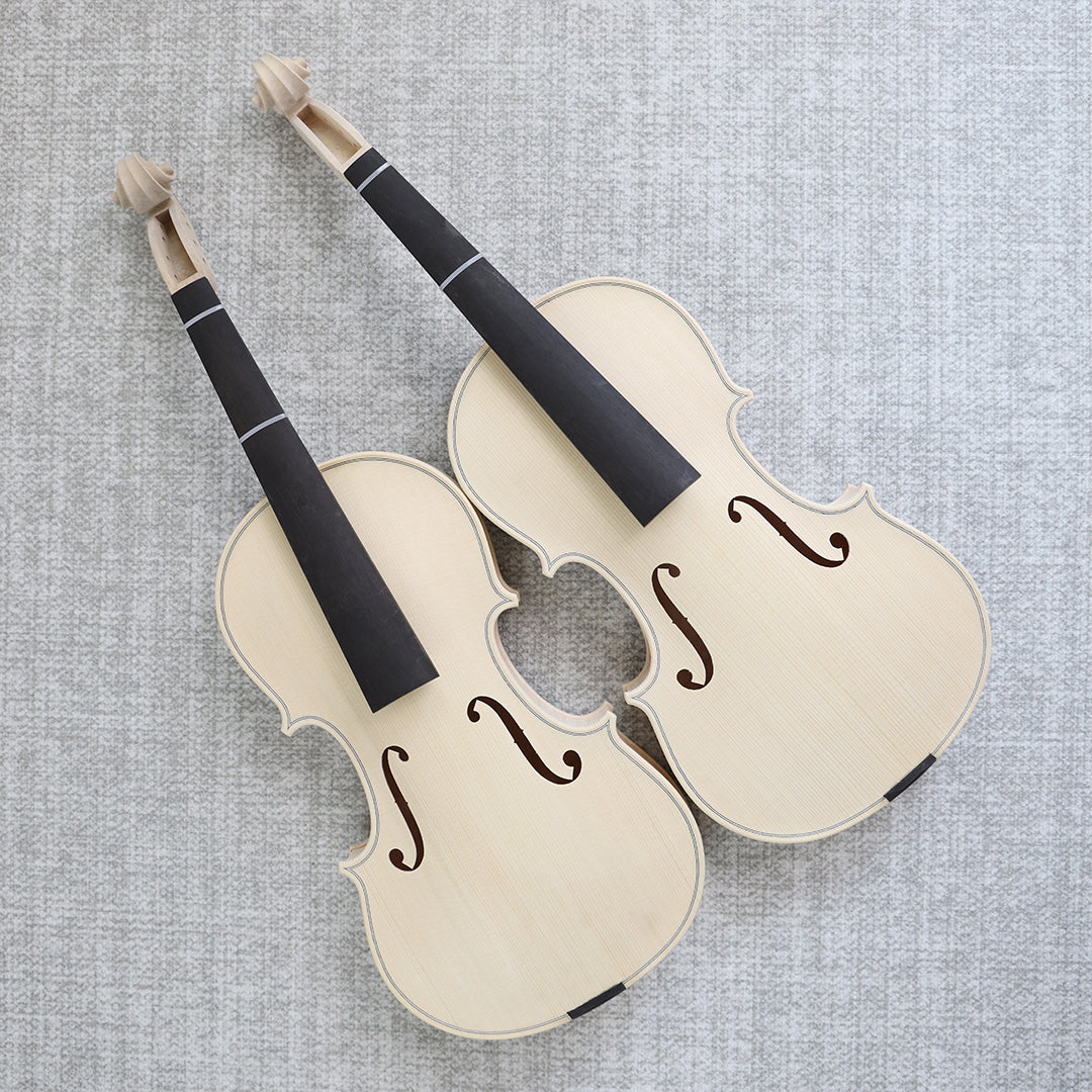 4/4 Solid Spruce Top/ Italy Solid Flamed Maple Back & Sides DIY Violin ...