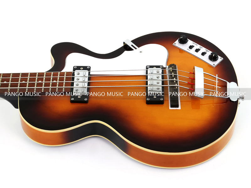 4 String 30" Short Scale Semi Hollow Sunburst Electric Bass Guitar(PHF-129)
