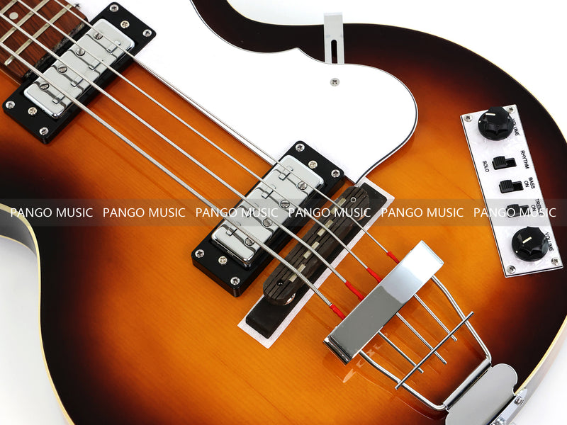 4 String 30" Short Scale Semi Hollow Sunburst Electric Bass Guitar(PHF-129)