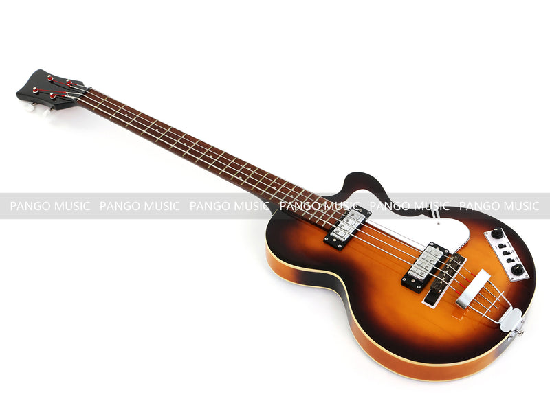 4 String 30" Short Scale Semi Hollow Sunburst Electric Bass Guitar(PHF-129)