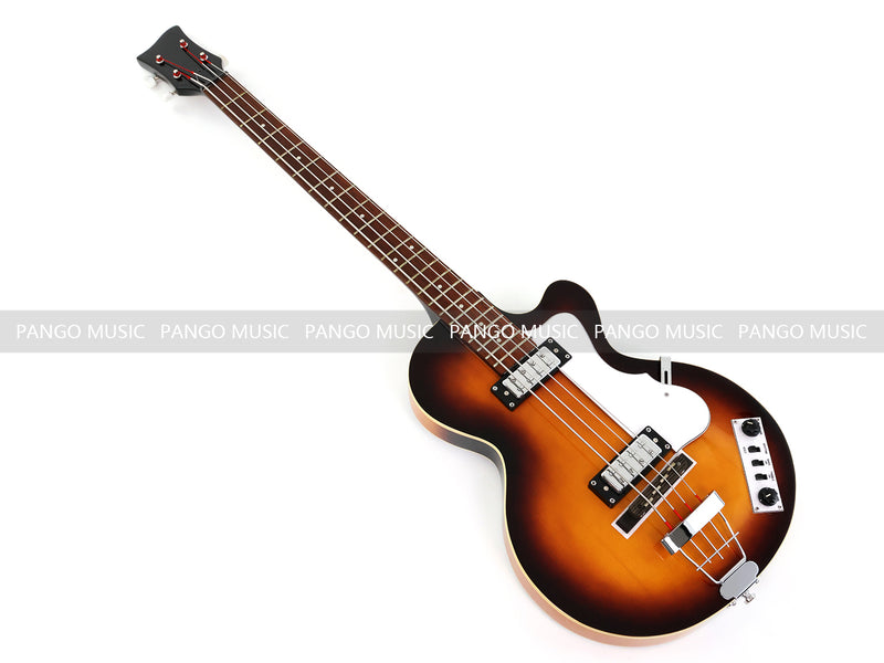 4 String 30" Short Scale Semi Hollow Sunburst Electric Bass Guitar(PHF-129)
