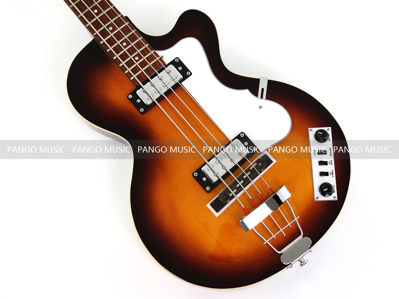 4 String 30" Short Scale Semi Hollow Sunburst Electric Bass Guitar(PHF-129)