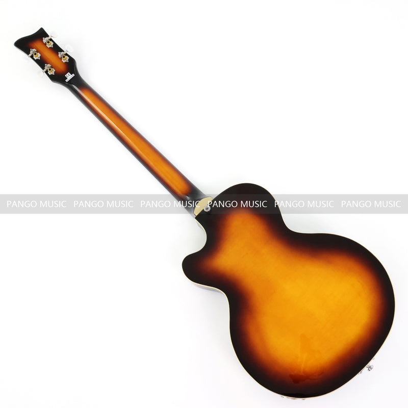 4 String 30" Short Scale Semi Hollow Sunburst Electric Bass Guitar(PHF-129)