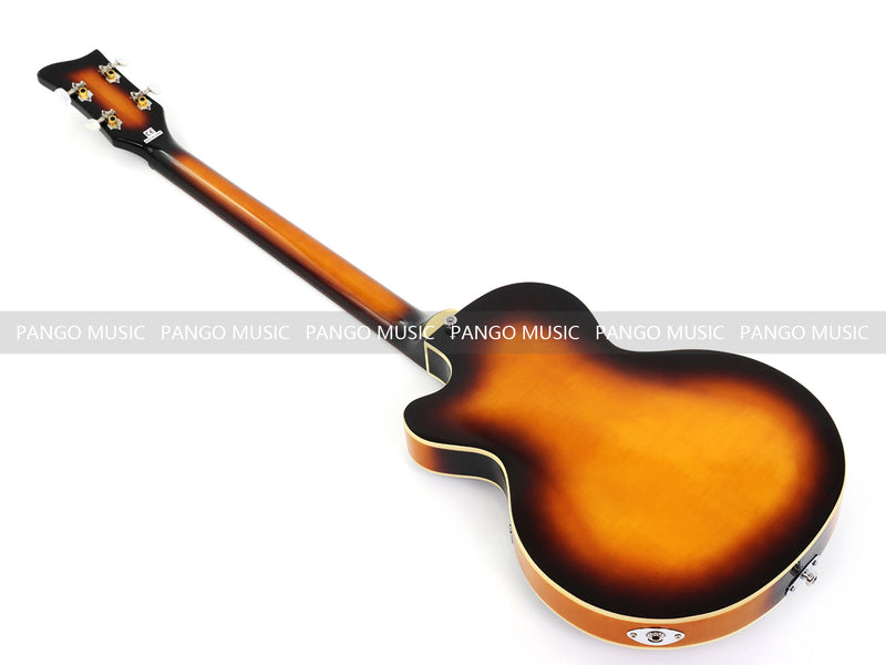 4 String 30" Short Scale Semi Hollow Sunburst Electric Bass Guitar(PHF-129)