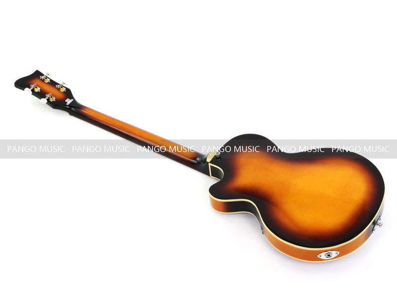 4 String 30" Short Scale Semi Hollow Sunburst Electric Bass Guitar(PHF-129)