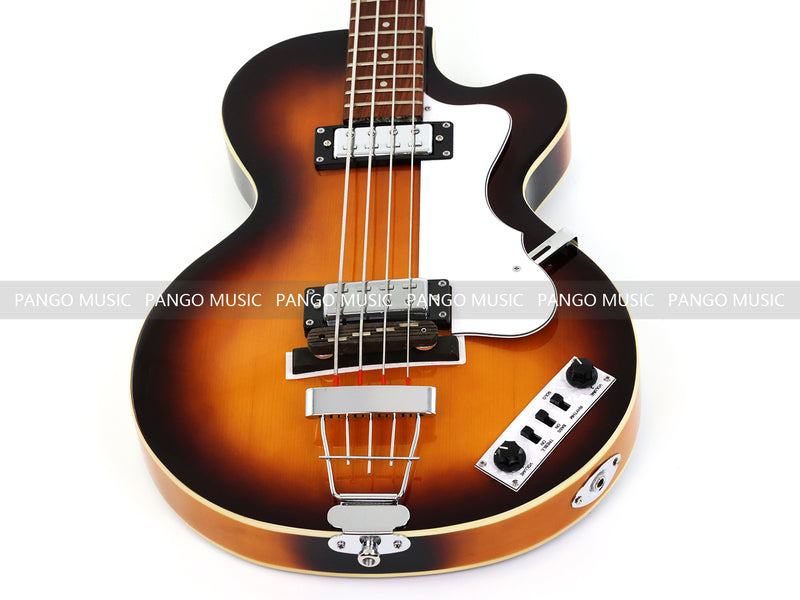 4 String 30" Short Scale Semi Hollow Sunburst Electric Bass Guitar(PHF-129)