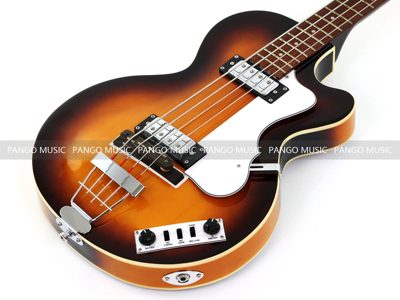 4 String 30" Short Scale Semi Hollow Sunburst Electric Bass Guitar(PHF-129)