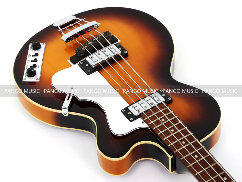 4 String 30" Short Scale Semi Hollow Sunburst Electric Bass Guitar(PHF-129)