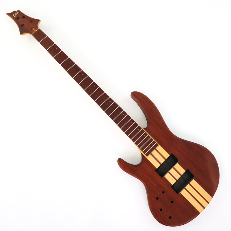 4 String Left-Handed Neck-Through DIY Electric Bass Guitar Kit with 5-piece Neck, Matte Finish (NLB-700)