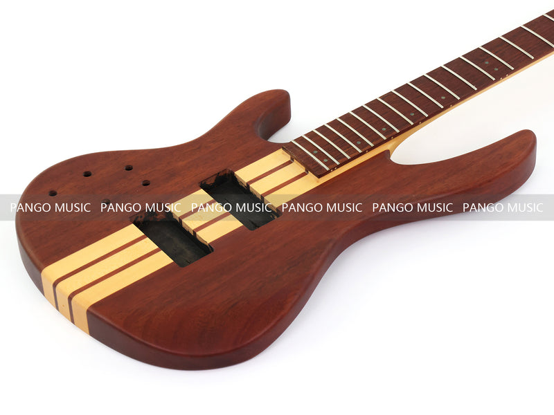 4 String Left-Handed Neck-Through DIY Electric Bass Guitar Kit with 5-piece Neck, Matte Finish (NLB-700)