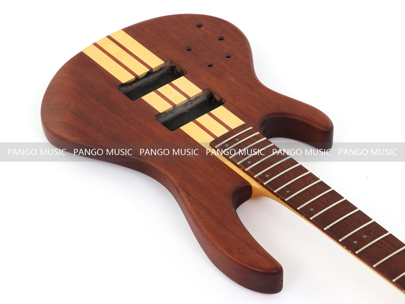 4 String Left-Handed Neck-Through DIY Electric Bass Guitar Kit with 5-piece Neck, Matte Finish (NLB-700)
