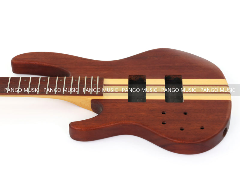4 String Left-Handed Neck-Through DIY Electric Bass Guitar Kit with 5-piece Neck, Matte Finish (NLB-700)