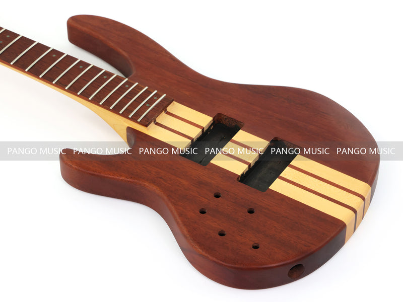 4 String Left-Handed Neck-Through DIY Electric Bass Guitar Kit with 5-piece Neck, Matte Finish (NLB-700)