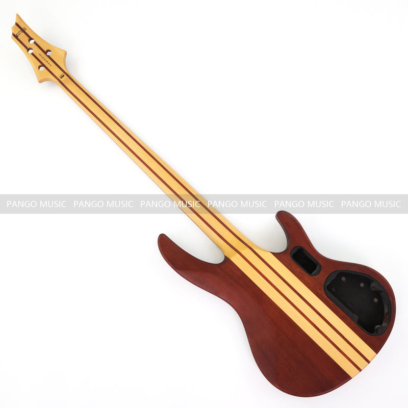 4 String Left-Handed Neck-Through DIY Electric Bass Guitar Kit with 5-piece Neck, Matte Finish (NLB-700)