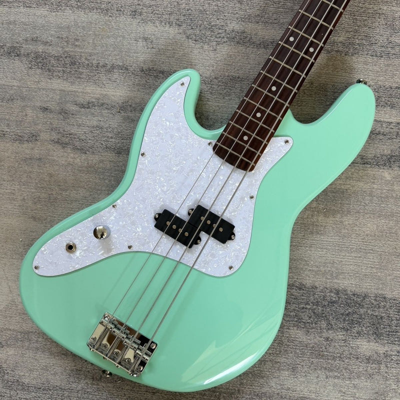 4 String Left-Handed P Bass Style Electric Bass Guitar with Gloss Seafoam Green (LRG-117)