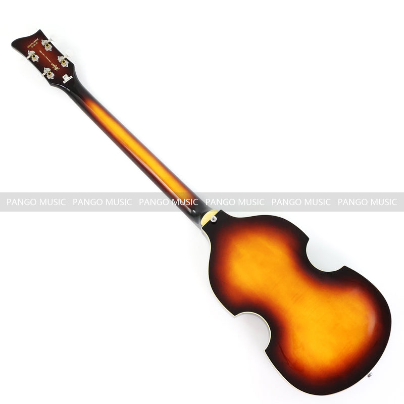 4 String Left Hand Vintage Violin-Shaped Semi Hollow Electric Bass Guitar (PNY-012)