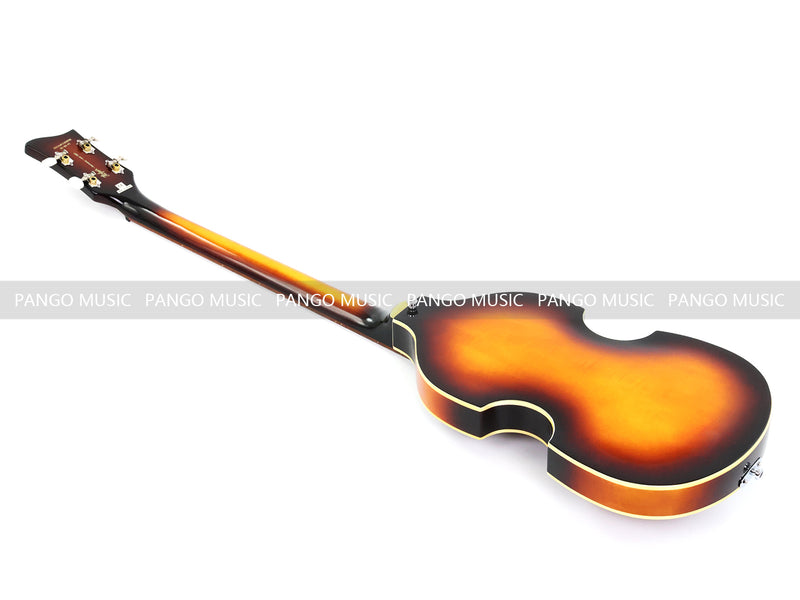 4 String Left Hand Vintage Violin-Shaped Semi Hollow Electric Bass Guitar (PNY-012)