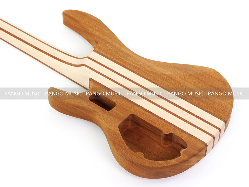 4 String ESP Style Neck-Through DIY Electric Bass Guitar Kit with 5-piece Neck, Pre-Slotted Fretboard (NTB-599)