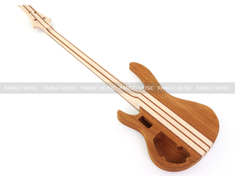 4 String ESP Style Neck-Through DIY Electric Bass Guitar Kit with 5-piece Neck, Pre-Slotted Fretboard (NTB-599)
