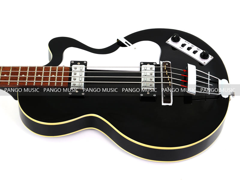 4 String Semi Hollow Electric Bass Guitar with Gloss Black Finish (PHF-128)