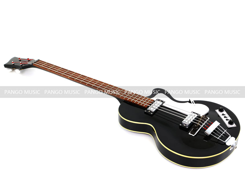 4 String Semi Hollow Electric Bass Guitar with Gloss Black Finish (PHF-128)