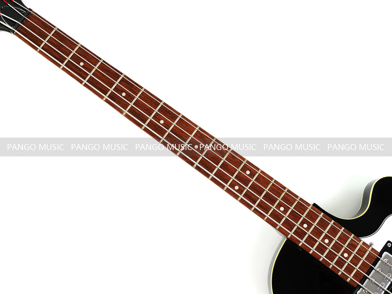 4 String Semi Hollow Electric Bass Guitar with Gloss Black Finish (PHF-128)