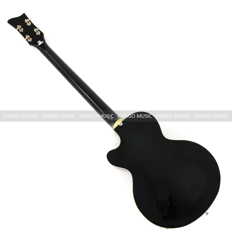 4 String Semi Hollow Electric Bass Guitar with Gloss Black Finish (PHF-128)