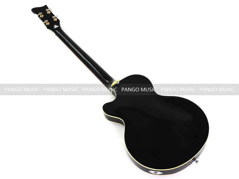 4 String Semi Hollow Electric Bass Guitar with Gloss Black Finish (PHF-128)