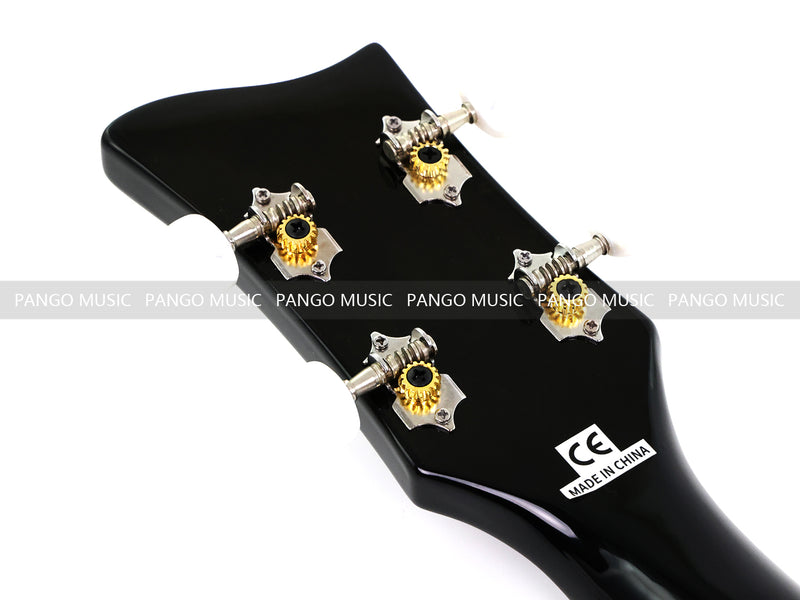 4 String Semi Hollow Electric Bass Guitar with Gloss Black Finish (PHF-128)