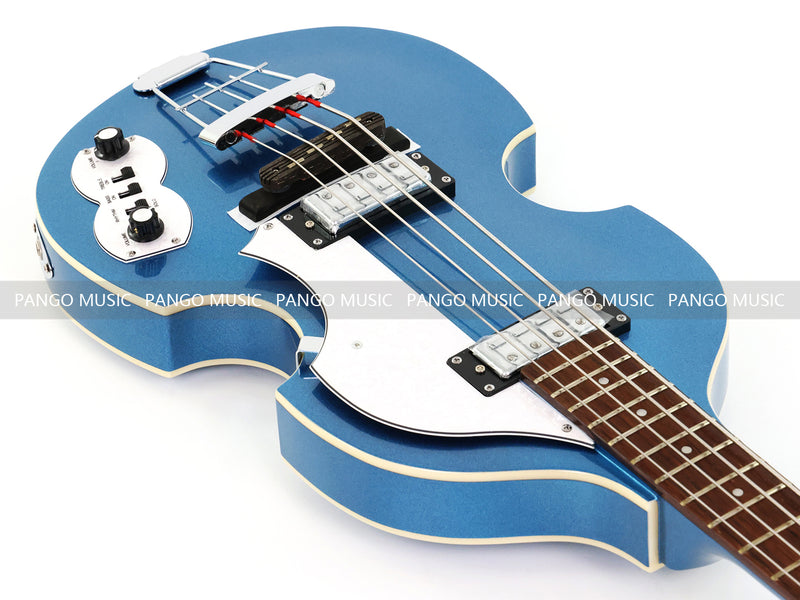 4 String Semi Hollow Violin Style Electric Bass Guitar with Metallic Sparkling Finish (PHY-109)