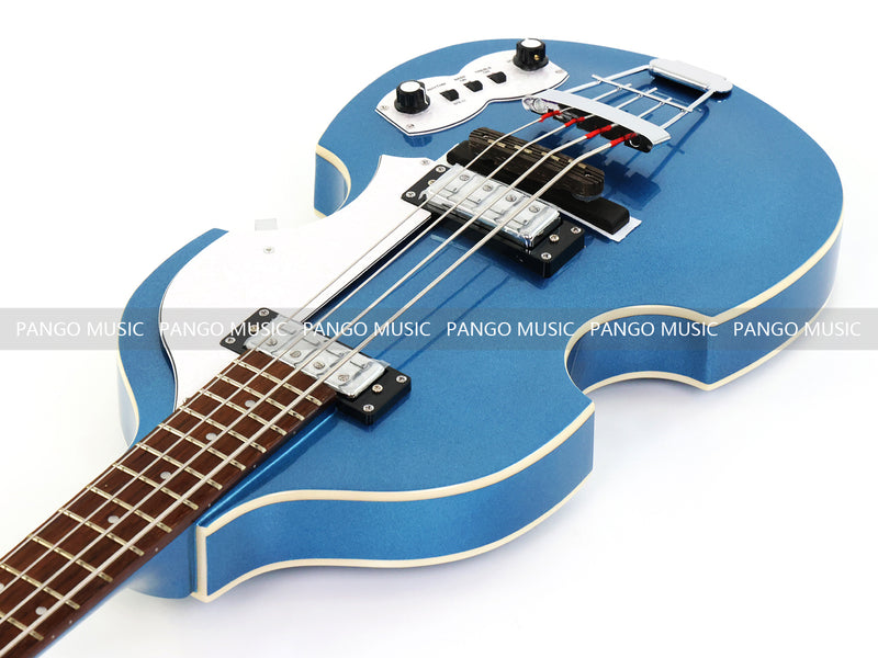 4 String Semi Hollow Violin Style Electric Bass Guitar with Metallic Sparkling Finish (PHY-109)