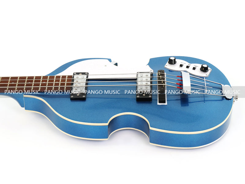 4 String Semi Hollow Violin Style Electric Bass Guitar with Metallic Sparkling Finish (PHY-109)