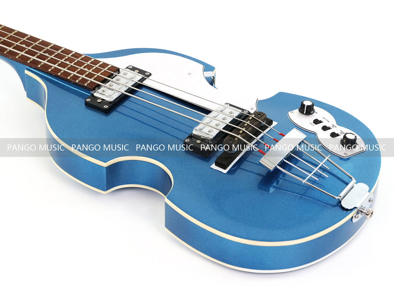 4 String Semi Hollow Violin Style Electric Bass Guitar with Metallic Sparkling Finish (PHY-109)